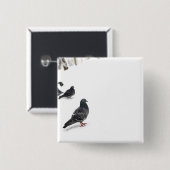 Badge Carré 5 Cm Pigeons (Devant & derrière)