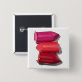 Badge Carré 5 Cm Pile de rouge à lèvres cassé (Devant & derrière)