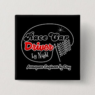 Badge Carré 5 Cm Pilote de voiture de course par l'ingénieur
