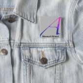 Badge Carré 5 Cm Pin bisexuel d'athée (En situation)