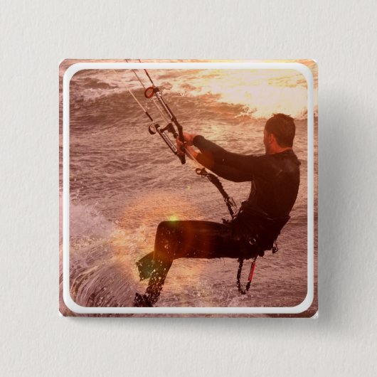 Badge Carré 5 Cm Pin carré de Kiteboard (Devant)