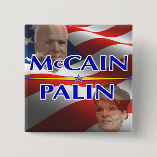 Badge Carré 5 Cm Pin carré de Mccain Palin
