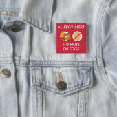 Badge Carré 5 Cm Pin d'alerte d'allergie alimentaire d'écrou et (En situation)