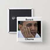 Badge Carré 5 Cm Pin de Barack Obama (Devant & derrière)