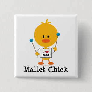 Badge Carré 5 Cm Pin de bouton de poussin de maillet