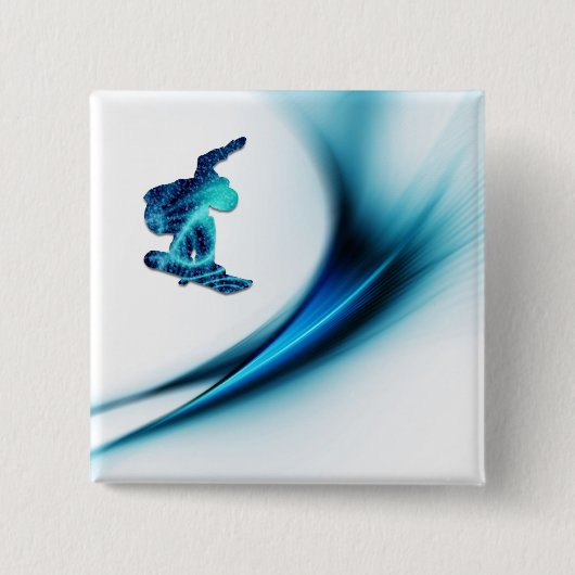 Badge Carré 5 Cm Pin de carré de conception de surf des neiges (Devant)