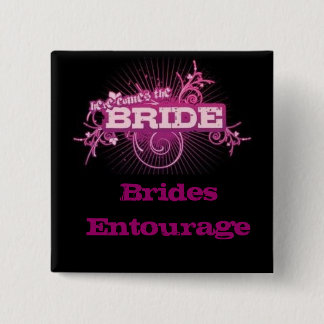 Badge Carré 5 Cm Pin de carré d'entourage de jeunes mariées (NOIR