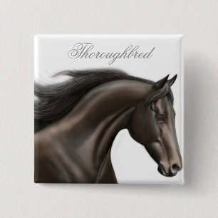 Badge Carré 5 Cm Pin de cheval de pur sang