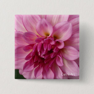 Badge Carré 5 Cm Pin "de dahlia de lavande"
