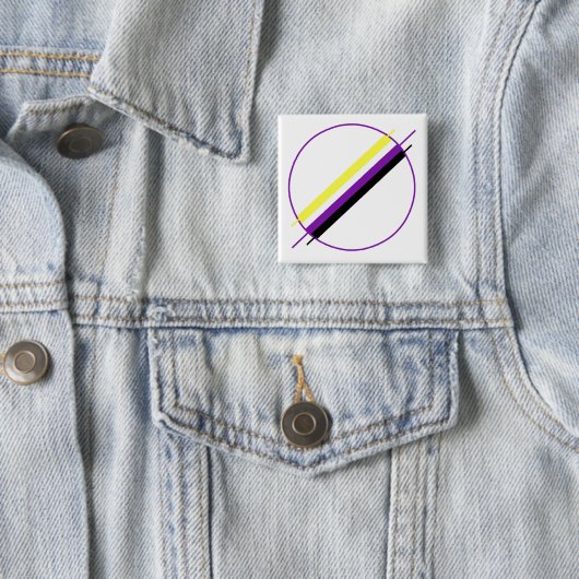 Badge Carré 5 Cm Pin de fierté de Nonbinary (En situation)