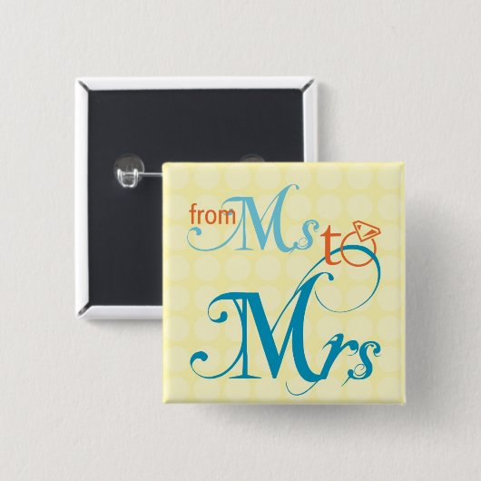 Badge Carré 5 Cm Pin de future mariée (Devant & derrière)