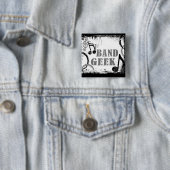 Badge Carré 5 Cm Pin de geek de bande (En situation)