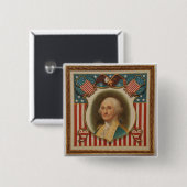 Badge Carré 5 Cm Pin de la campagne de Washington (Devant & derrière)