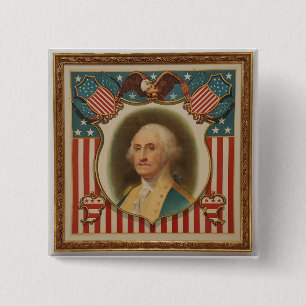 Badge Carré 5 Cm Pin de la campagne de Washington