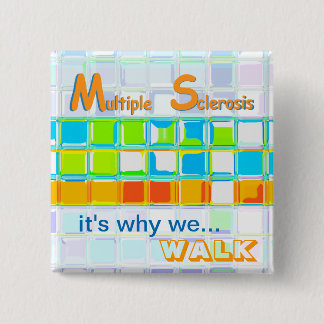 Badge Carré 5 Cm Pin de l'équipe de sensibilisation MS ~ Boutons pe