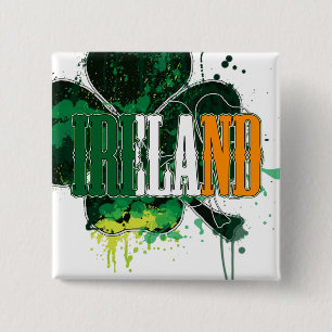Badge Carré 5 Cm Pin de l'Irlande