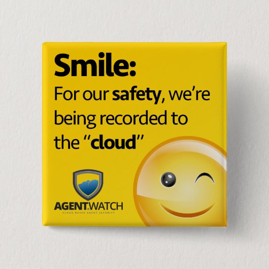 Badge Carré 5 Cm Pin de montre d'agent (Devant)