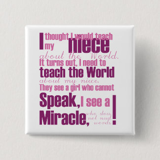 Badge Carré 5 Cm Pin de nièce