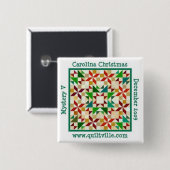 Badge Carré 5 Cm Pin de Noël de la Caroline (Devant & derrière)