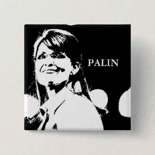 Badge Carré 5 Cm Pin de Palin b/w (Devant)