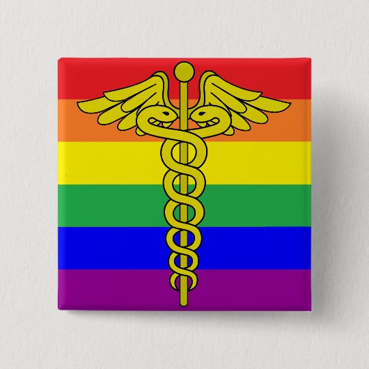 Badge Carré 5 Cm Pin de santé LGBTQ (Devant)