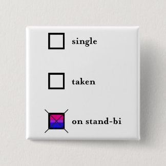 Badge Carré 5 Cm Pin de Support-Bi