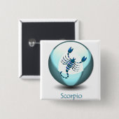 Badge Carré 5 Cm Pin de symbole de Scorpion (Devant & derrière)