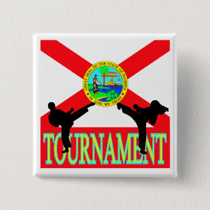 Badge Carré 5 Cm Pin de tournoi de la Floride