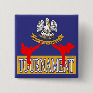 Badge Carré 5 Cm Pin de tournoi de la Louisiane