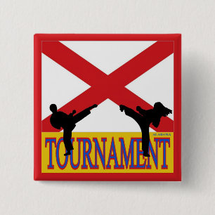 Badge Carré 5 Cm Pin de tournoi de l'Alabama