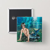 Badge Carré 5 Cm Pin de triton (Devant & derrière)