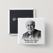 Badge Carré 5 Cm Pin d'Edison (Devant & derrière)