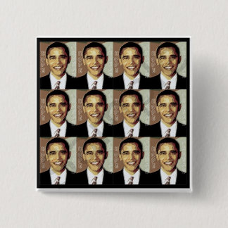 BADGE CARRÉ 5 CM PIN D'ESPOIR DE BARACK OBAMA