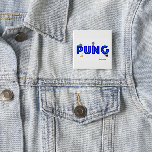 Badge Carré 5 Cm Pin d'heure-milliampère Jongg Pung (En situation)