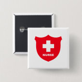 Badge Carré 5 Cm Pin d'infirmière (Devant & derrière)