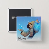 Badge Carré 5 Cm Pin d'iNuke de légendes de poche (Devant & derrière)