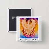 Badge Carré 5 Cm Pin d'oiseau de Phoenix (Devant & derrière)