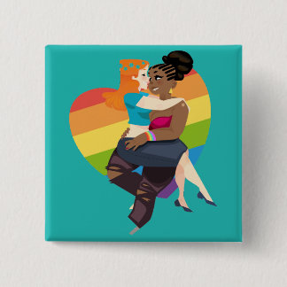 Badge Carré 5 Cm Pin lesbien de fierté de vrai amour