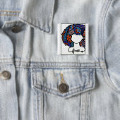 Badge Carré 5 Cm Pin libre (En situation)