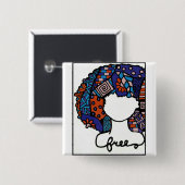 Badge Carré 5 Cm Pin libre (Devant & derrière)