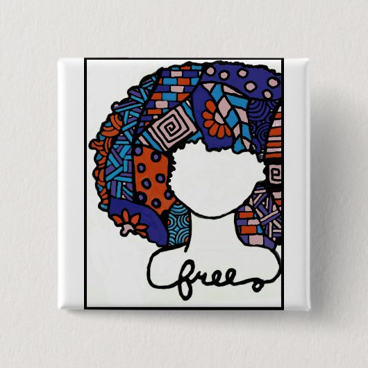 Badge Carré 5 Cm Pin libre (Devant)