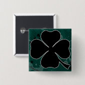 Badge Carré 5 Cm Pin noir de trèfle (Devant & derrière)