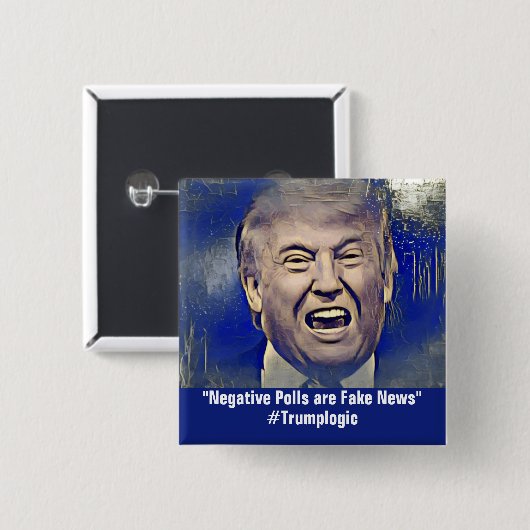 Badge Carré 5 Cm Pin politique de logique drôle d'atout (Devant & derrière)