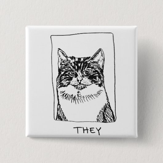 Badge Carré 5 Cm pin Pronoun (Devant)