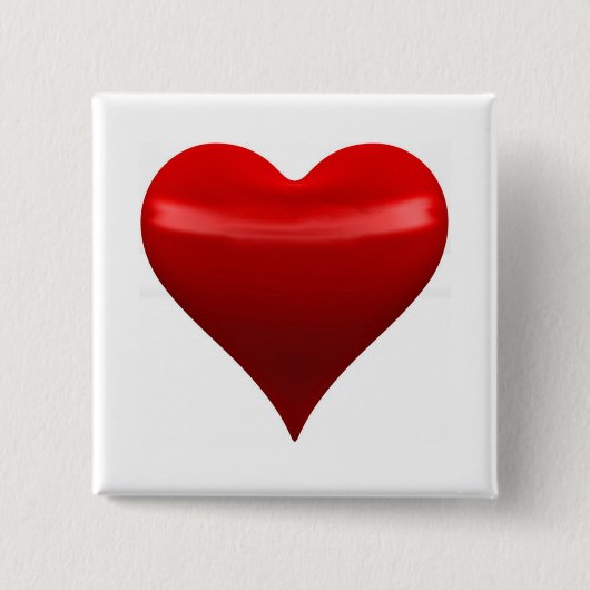Badge Carré 5 Cm Pin rouge de coeur (Devant)