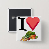 Badge Carré 5 Cm Pin végétarien (Devant & derrière)