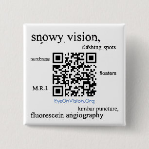 Badge Carré 5 Cm Pin visuel de conscience de neige