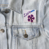 Badge Carré 5 Cm Pin vivant (En situation)