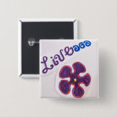 Badge Carré 5 Cm Pin vivant (Devant & derrière)