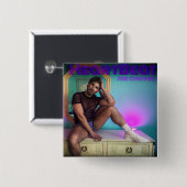 Badge Carré 5 Cm Pince d'art de couverture HEARTBEAT (Devant & derrière)